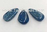 CGP3546 22*45mm - 25*50mm flat teardrop chrysanthemum agate slab pendants