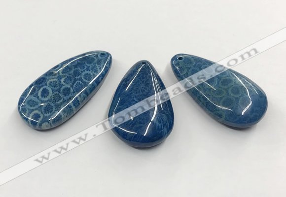 CGP3546 22*45mm - 25*50mm flat teardrop chrysanthemum agate slab pendants