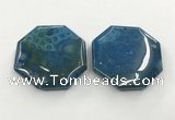 CGP3549 50mm - 53mm octagonal chrysanthemum agate slab pendants