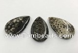 CGP3553 28*48mm - 30*50mm flat teardrop chrysanthemum agate slab pendants