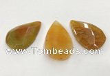 CGP3563 35*55mm faceted flat teardrop agate pendants wholesale