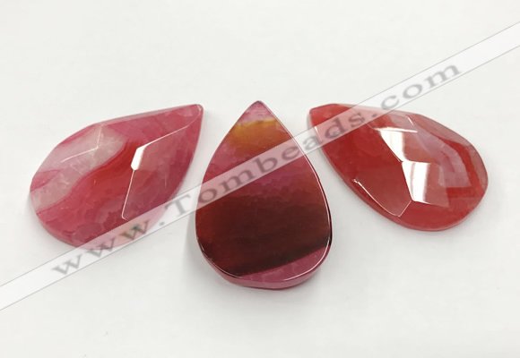 CGP3565 35*55mm faceted flat teardrop agate pendants wholesale