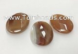 CGP3575 40*50mm faceted oval agate pendants wholesale