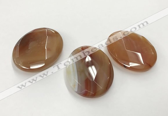 CGP3575 40*50mm faceted oval agate pendants wholesale