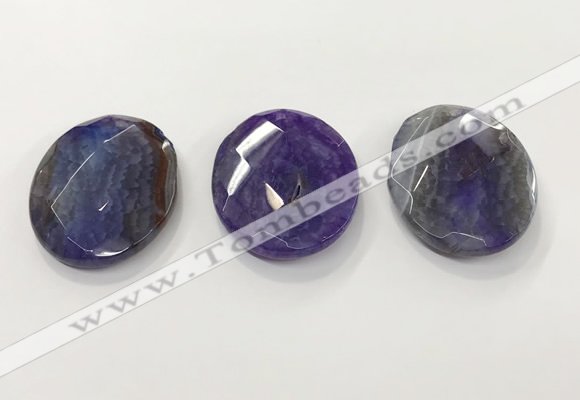 CGP3576 40*50mm faceted oval agate pendants wholesale