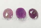 CGP3582 32*45mm faceted oval agate pendants wholesale