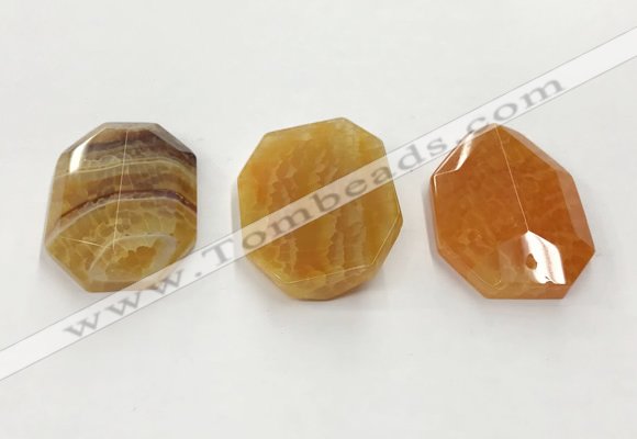 CGP3590 32*42mm faceted octagonal agate pendants wholesale