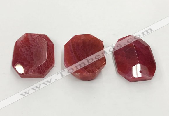 CGP3591 32*42mm faceted octagonal agate pendants wholesale