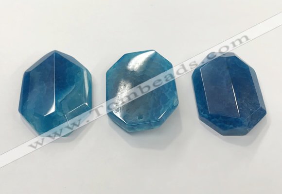 CGP3592 32*42mm faceted octagonal agate pendants wholesale