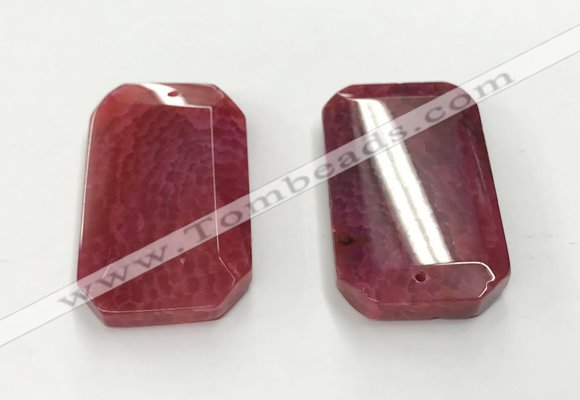 CGP3598 35*55mm faceted octagonal agate pendants wholesale
