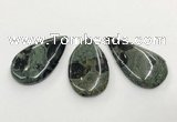 CGP3610 30*50mm - 35*55mm flat teardrop kambaba jasper pendants