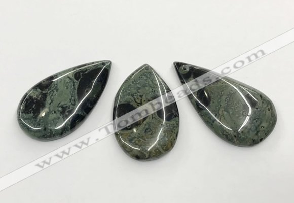 CGP3610 30*50mm - 35*55mm flat teardrop kambaba jasper pendants