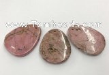 CGP3622 40*55mm - 42*52mm flat teardrop rhodochrosite gemstone pendants