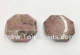 CGP3625 48mm - 50mm octagonal rhodochrosite gemstone pendants