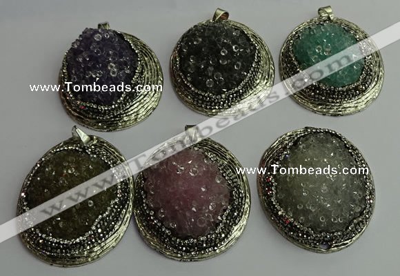 CGP363 35*55mm freeform crystal glass pendants wholesale