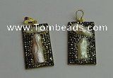 CGP385 20*40mm rectangle pearl pendants wholesale