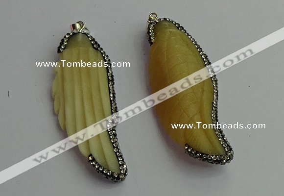 CGP396 25*70mm carved bone pendants wholesale