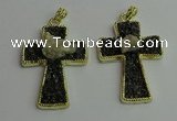 CGP403 40*60mm cross gemstone pendants wholesale