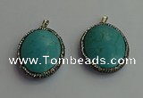 CGP405 30*40mm - 35*45mm oval turquoise pendants wholesale