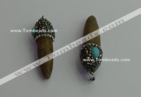 CGP409 10*45mm - 15*50mm bullet sea urchin shell pendants