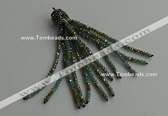 CGP423 2*3mm faceted rondelle handmade chinese crystal tassel pendants