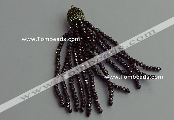 CGP442 2*3mm faceted rondelle handmade chinese crystal tassel pendants