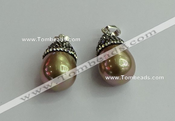 CGP461 15*25mm - 15*30mm teardrop pearl shell pendants wholesale