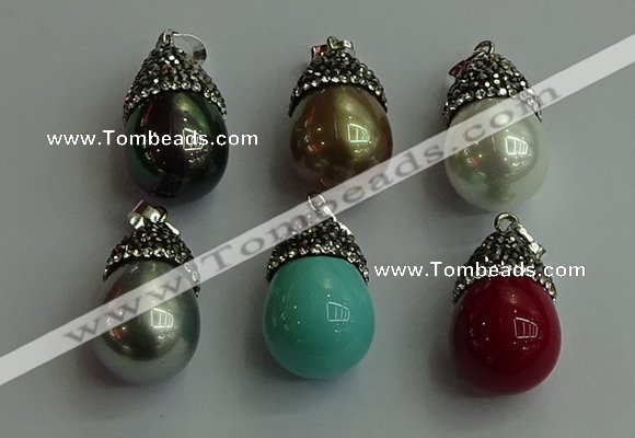 CGP464 15*25mm - 15*30mm teardrop pearl shell pendants wholesale