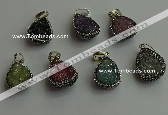 CGP476 15*20mm teardrop crystal glass pendants wholesale