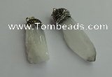 CGP489 15*35mm - 18*45mm nugget white crystal pendants wholesale