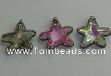 CGP509 35*35mm star crystal glass pendants wholesale