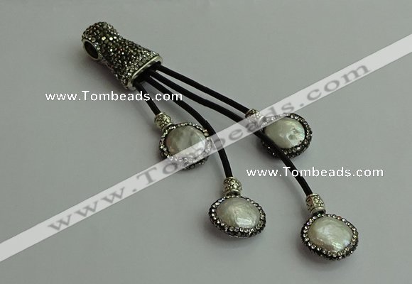 CGP529 16*18mm freeform pearl tassel pendants wholesale