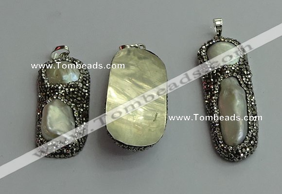 CGP547 20*45mm - 18*55mm freeform pearl pendants wholesale