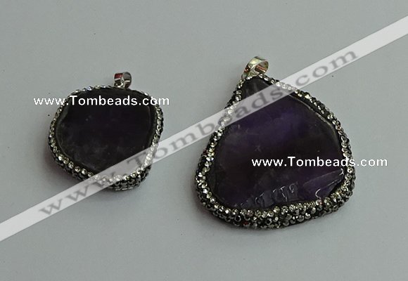 CGP560 25*35mm - 35*45mm freeform amethyst pendants wholesale