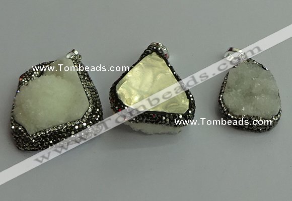 CGP564 22*30mm - 35*40mm freeform druzy agate pendants wholesale