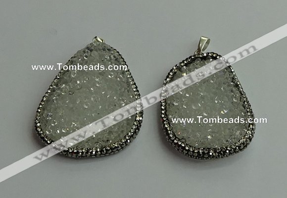 CGP568 30*45mm - 40*50mm freeform crystal glass pendants wholesale