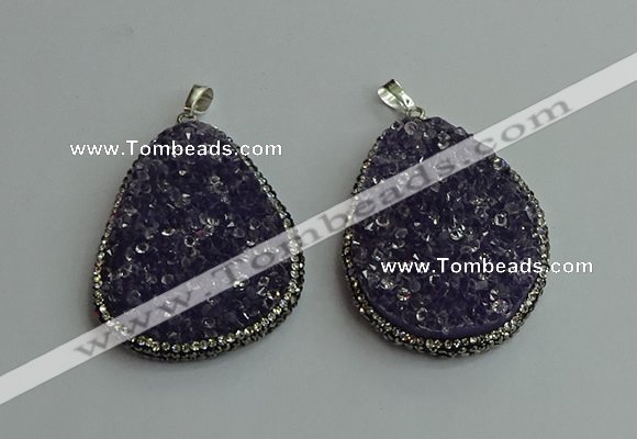 CGP570 30*45mm - 40*50mm freeform crystal glass pendants wholesale