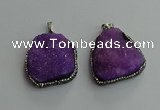 CGP592 25*40mm - 30*45mm freeform druzy agate gemstone pendants