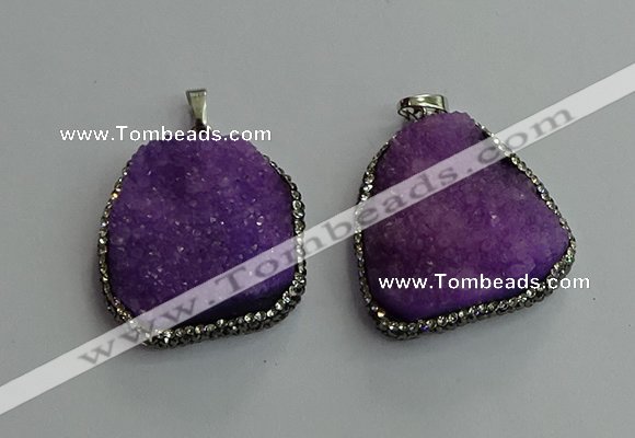 CGP592 25*40mm - 30*45mm freeform druzy agate gemstone pendants