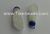 CGP604 18*55mm - 20*60mm nuggets white crystal pendants