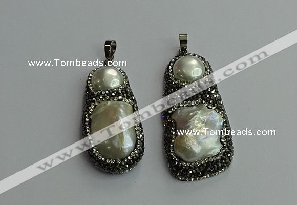 CGP614 22*40mm - 25*50mm freeform pearl pendants wholesale