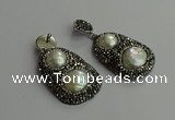 CGP615 25*40mm freeform pearl pendants wholesale