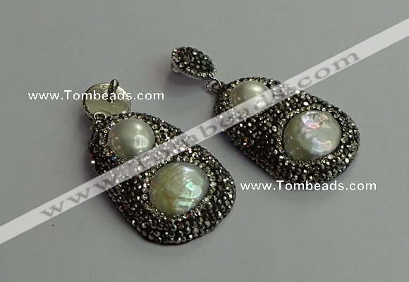 CGP615 25*40mm freeform pearl pendants wholesale