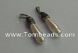 CGP618 10*40mm teardrop shell pearl pendants wholesale