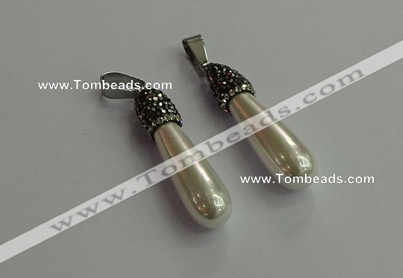 CGP618 10*40mm teardrop shell pearl pendants wholesale