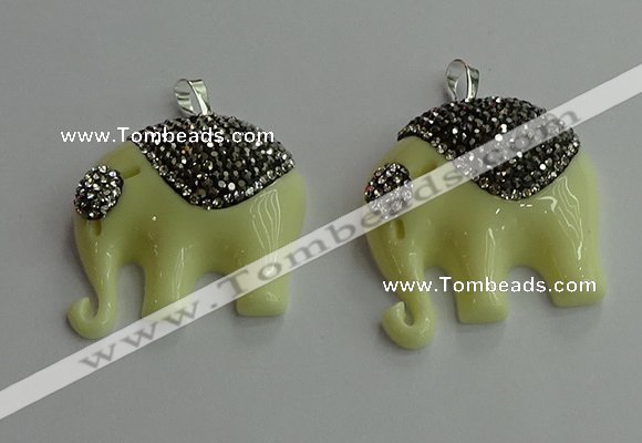 CGP648 30*35mm elephant resin pendants wholesale