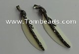 CGP650 18*75mm feather bone pendants wholesale