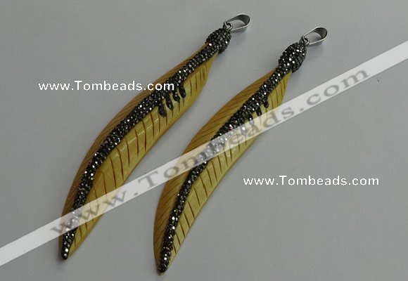 CGP656 18*95mm feather bone pendants wholesale