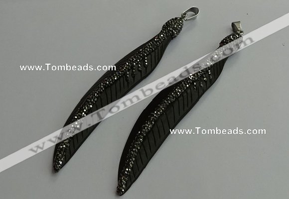 CGP657 18*95mm feather bone pendants wholesale