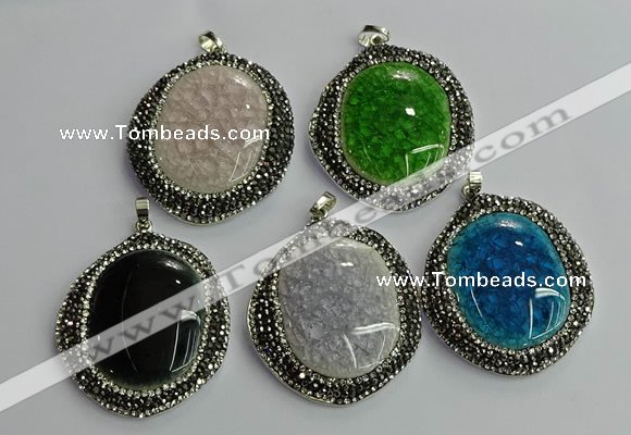 CGP666 40*45mm - 45*50mm freeform ceramic pendants wholesale